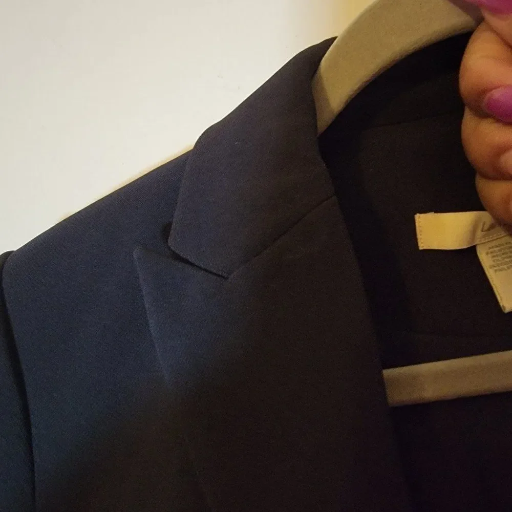 Lark + Ro Mens Navy Blue Long Sleeve Ventless One Button Boyfriend Blazer Size 2